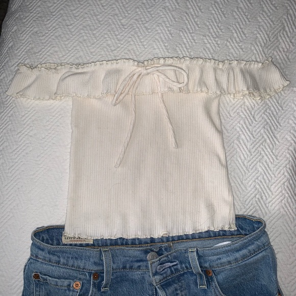 Bershka Cream Crop Top - Picture 5 of 6